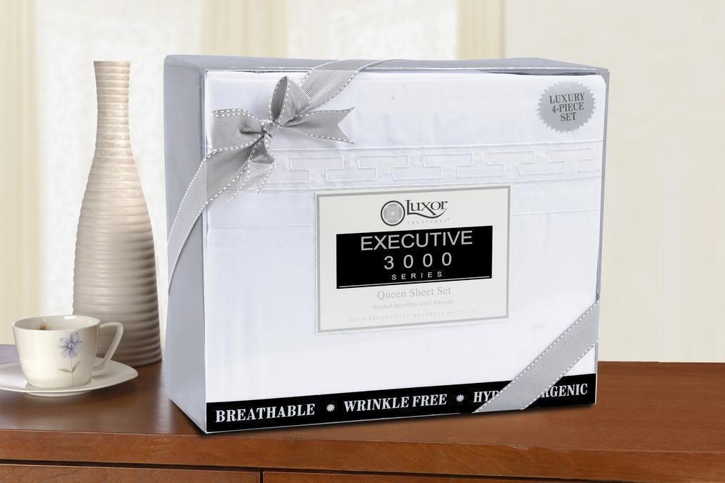 3000 Series Wrinkle Resistant Elegant Embroidered Sheet Set FredCo