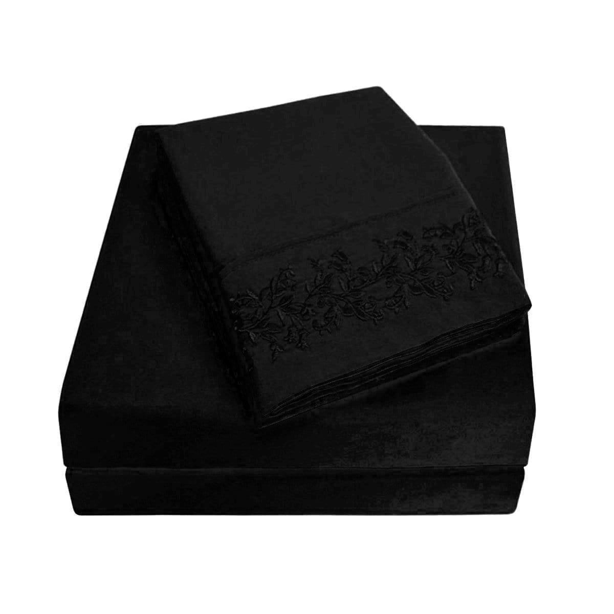 3000 Series Wrinkle Resistant Floral Embroidered Sheet Set FredCo