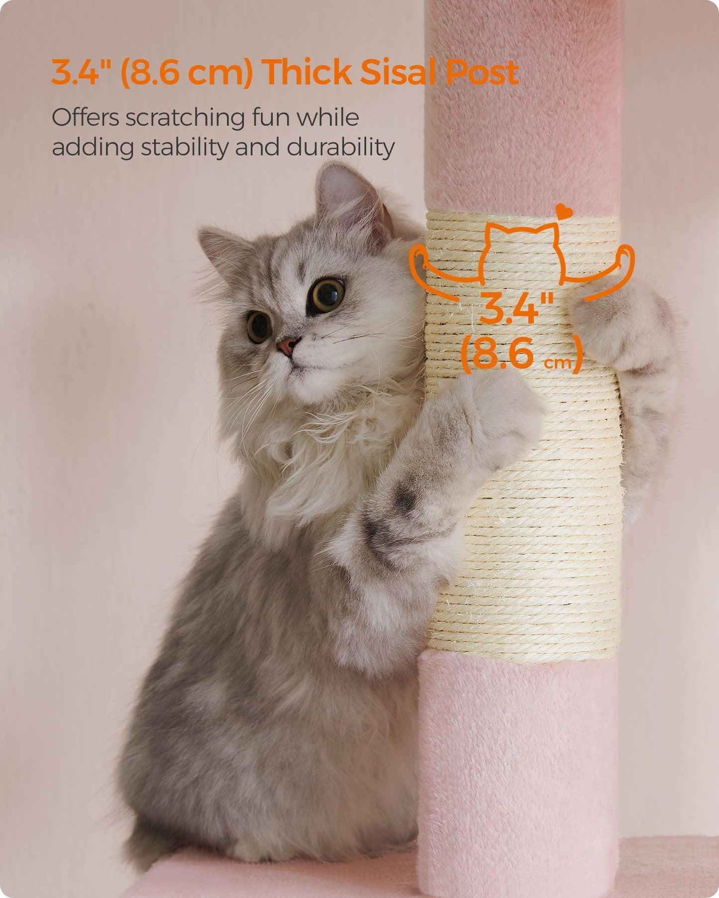 33.1" Tall Cat Tree with Scratching Posts Jelly Pink FredCo