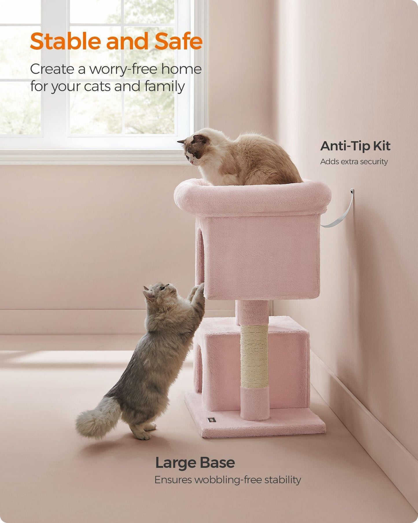 33.1" Tall Cat Tree with Scratching Posts Jelly Pink FredCo