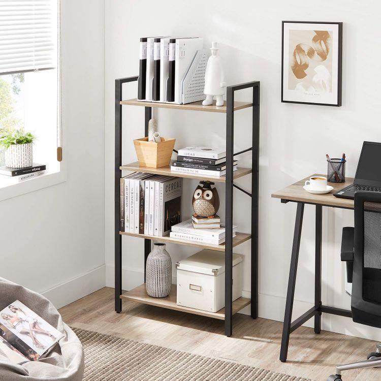 4-Tier Bookcase with Steel Frame FredCo