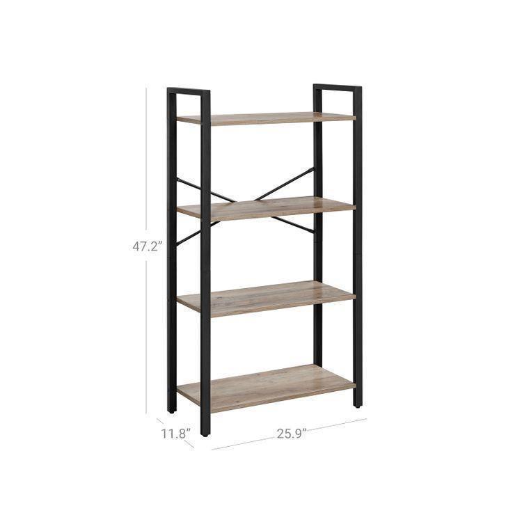 4-Tier Bookcase with Steel Frame FredCo