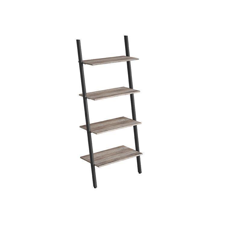4 Tier Sloping Shelf, Greige, Black FredCo