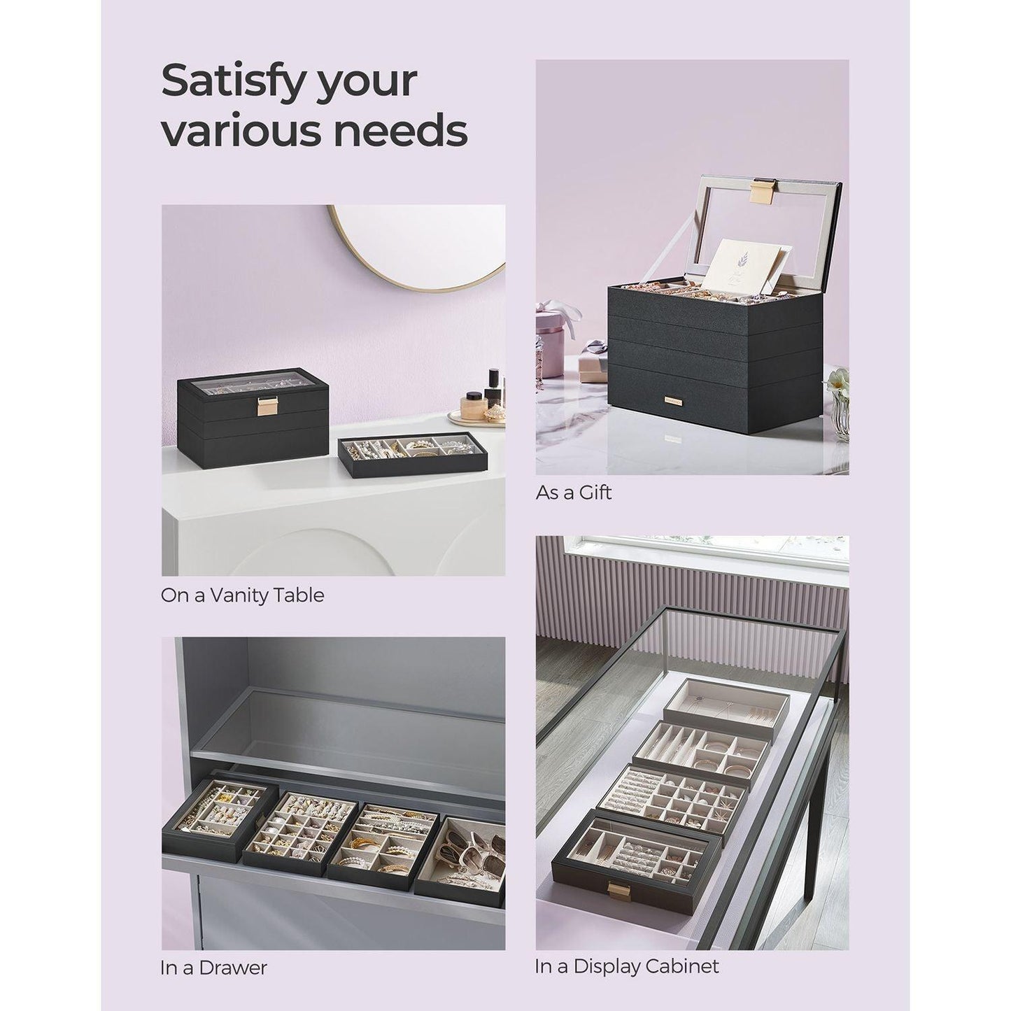 4-Tier Stackable Jewelry Box FredCo
