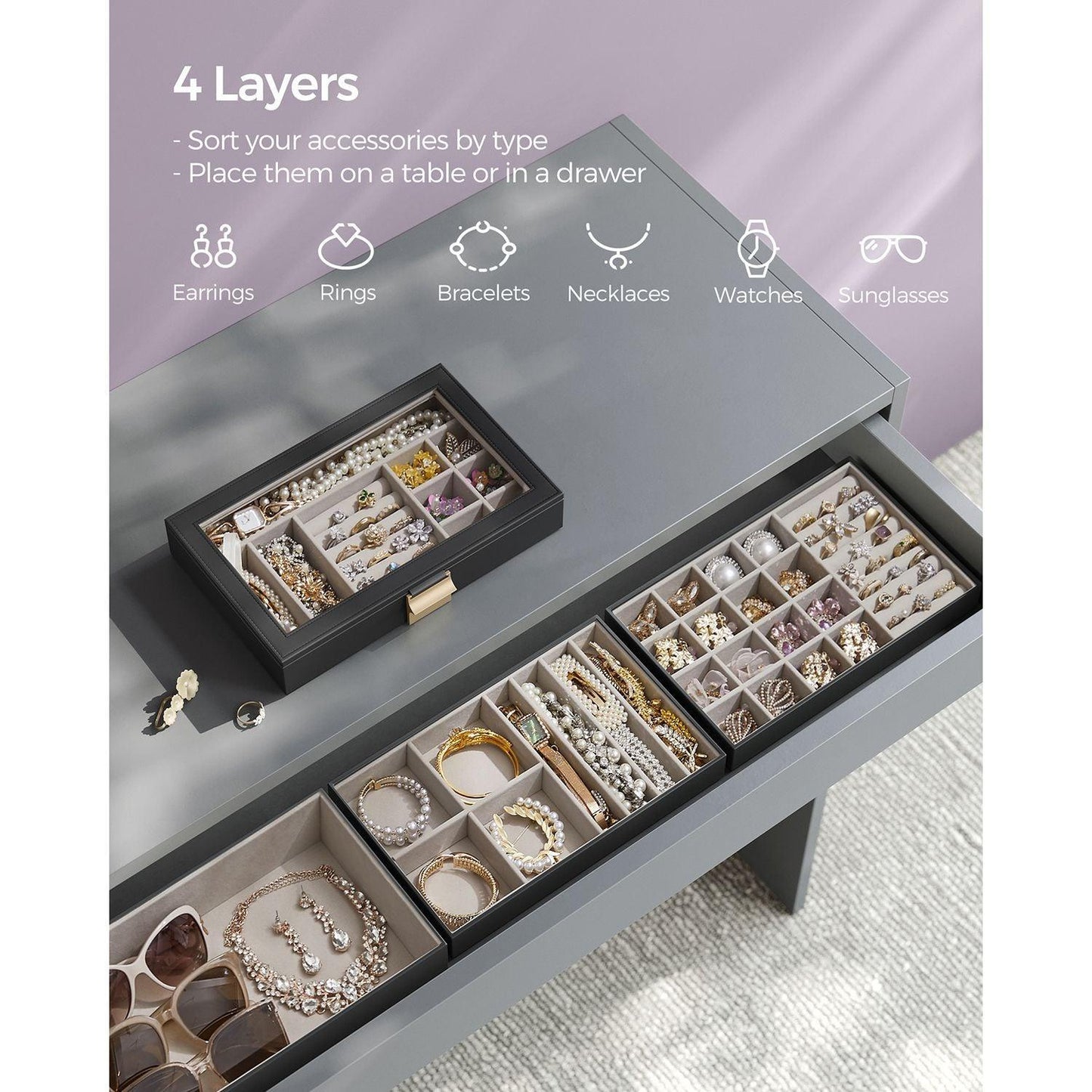 4-Tier Stackable Jewelry Box FredCo