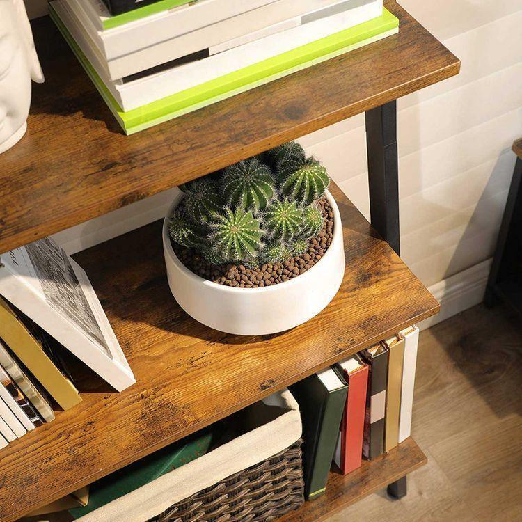 4 Tiers Wall Shelf Rustic Brown FredCo