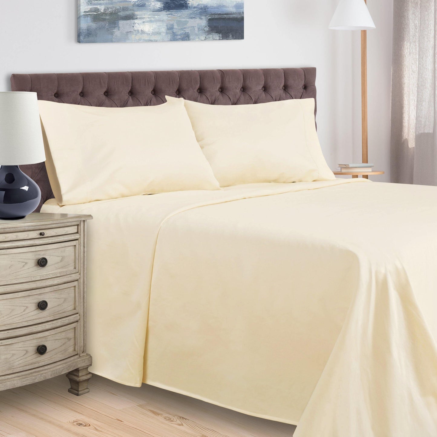 400-Thread Count 100% Egyptian Cotton Soft Deep Pocket Sheet Set FredCo