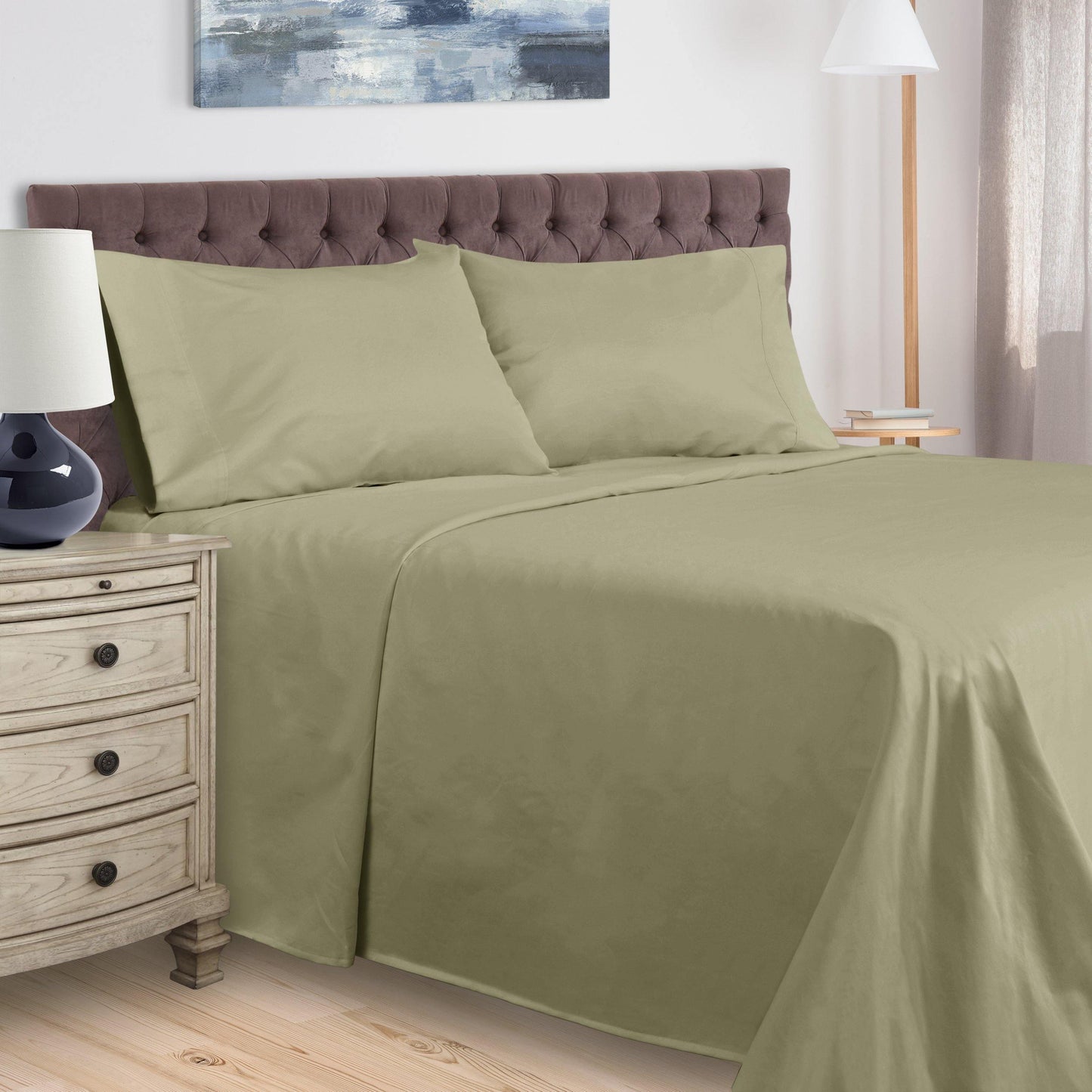 400-Thread Count 100% Egyptian Cotton Soft Deep Pocket Sheet Set FredCo