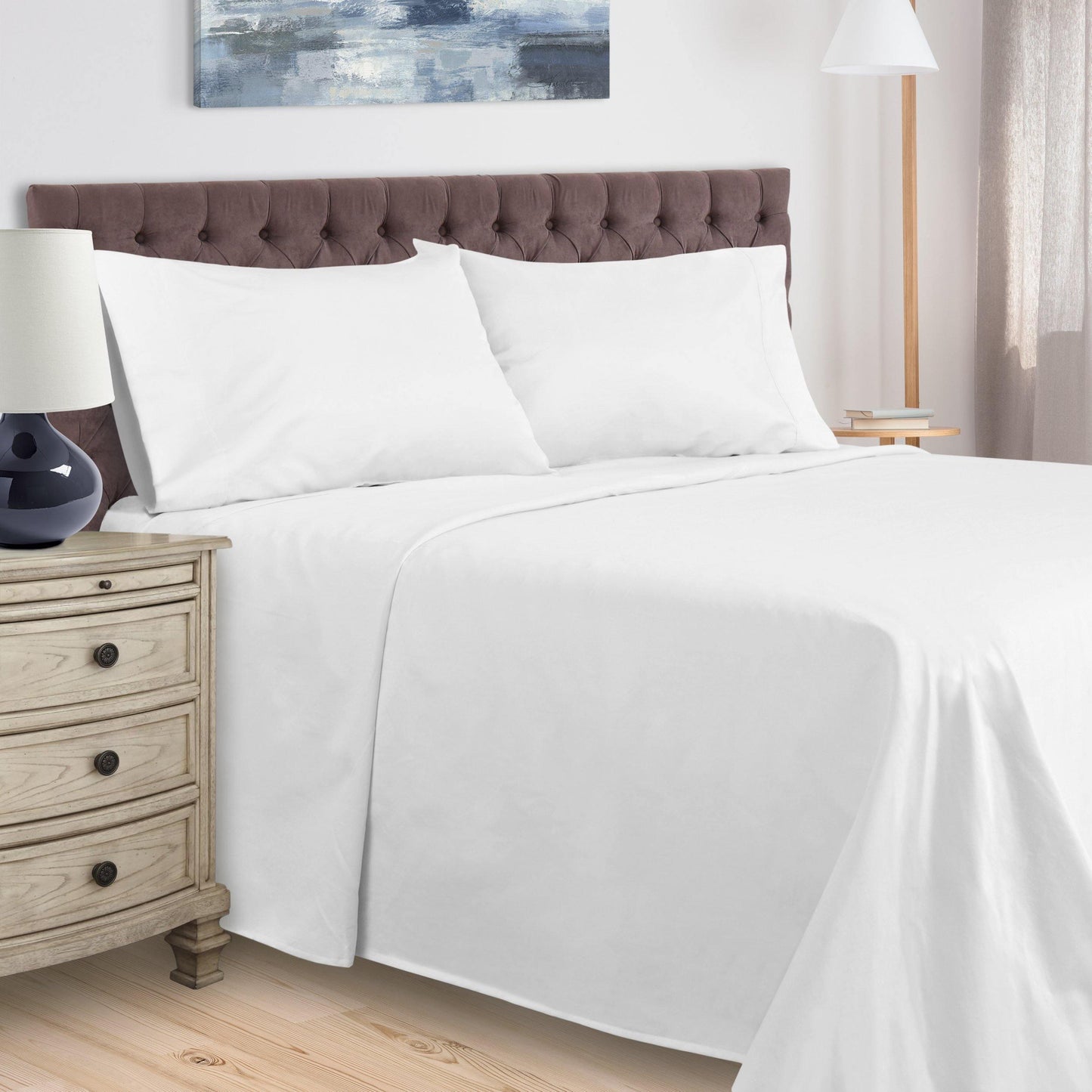 400-Thread Count 100% Egyptian Cotton Soft Deep Pocket Sheet Set FredCo