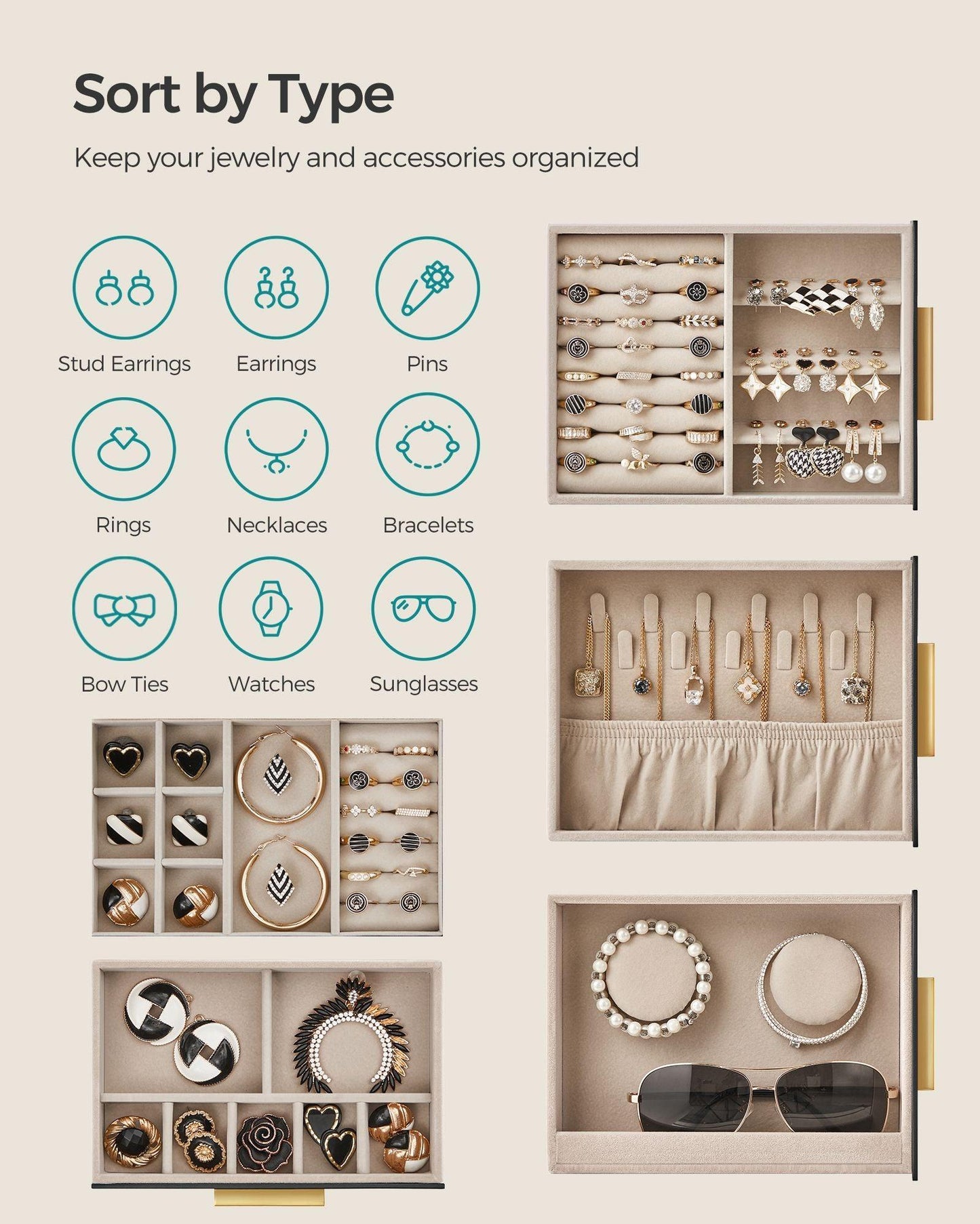 5-Layer Jewelry Organizer Black FredCo