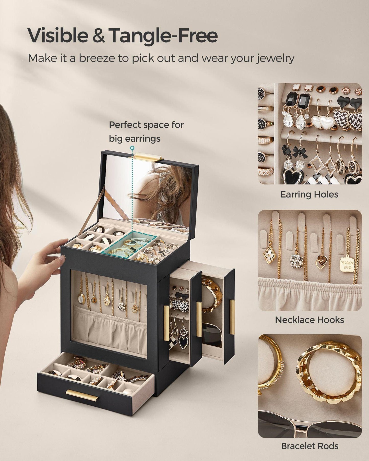 5-Layer Jewelry Organizer Black FredCo