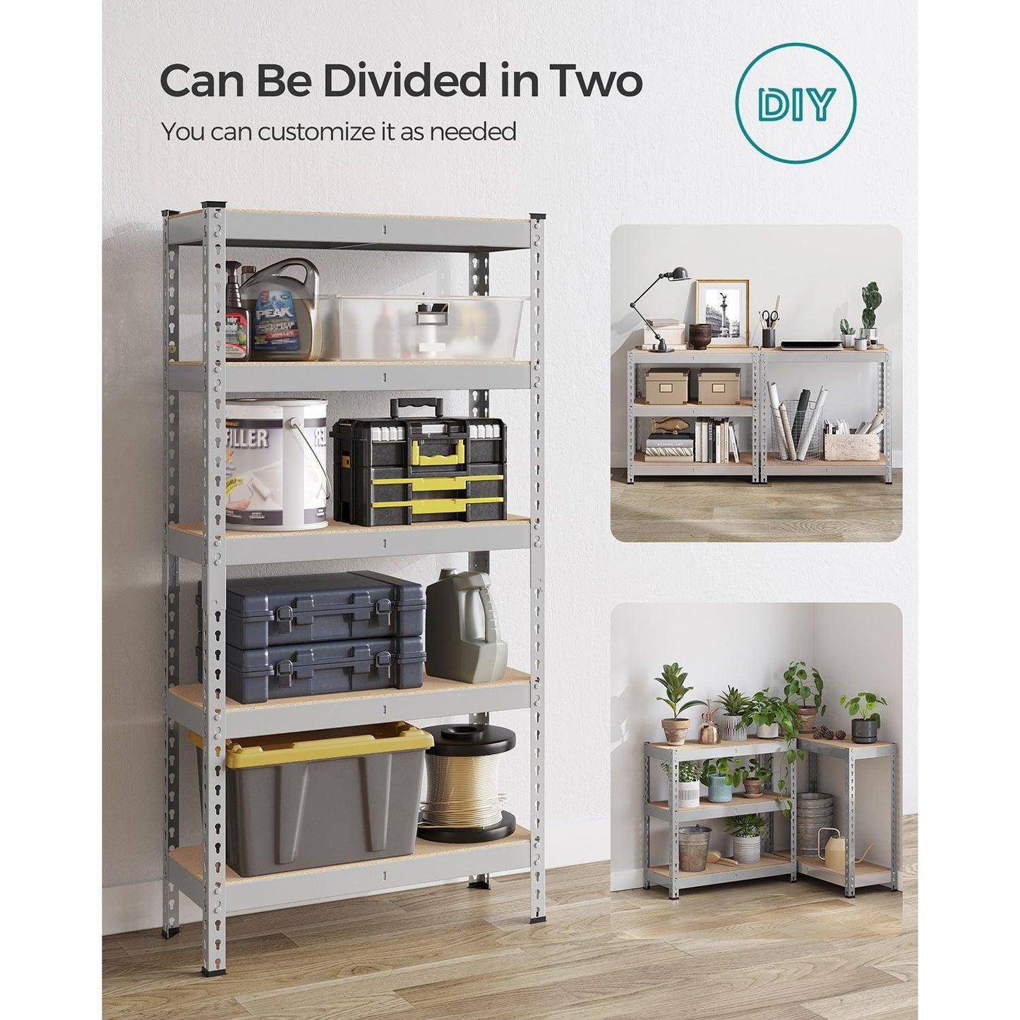 5-Tier Storage Shelves Silver FredCo