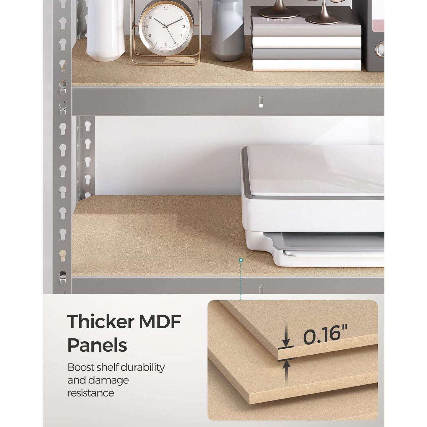 5-Tier Storage Shelves Silver FredCo