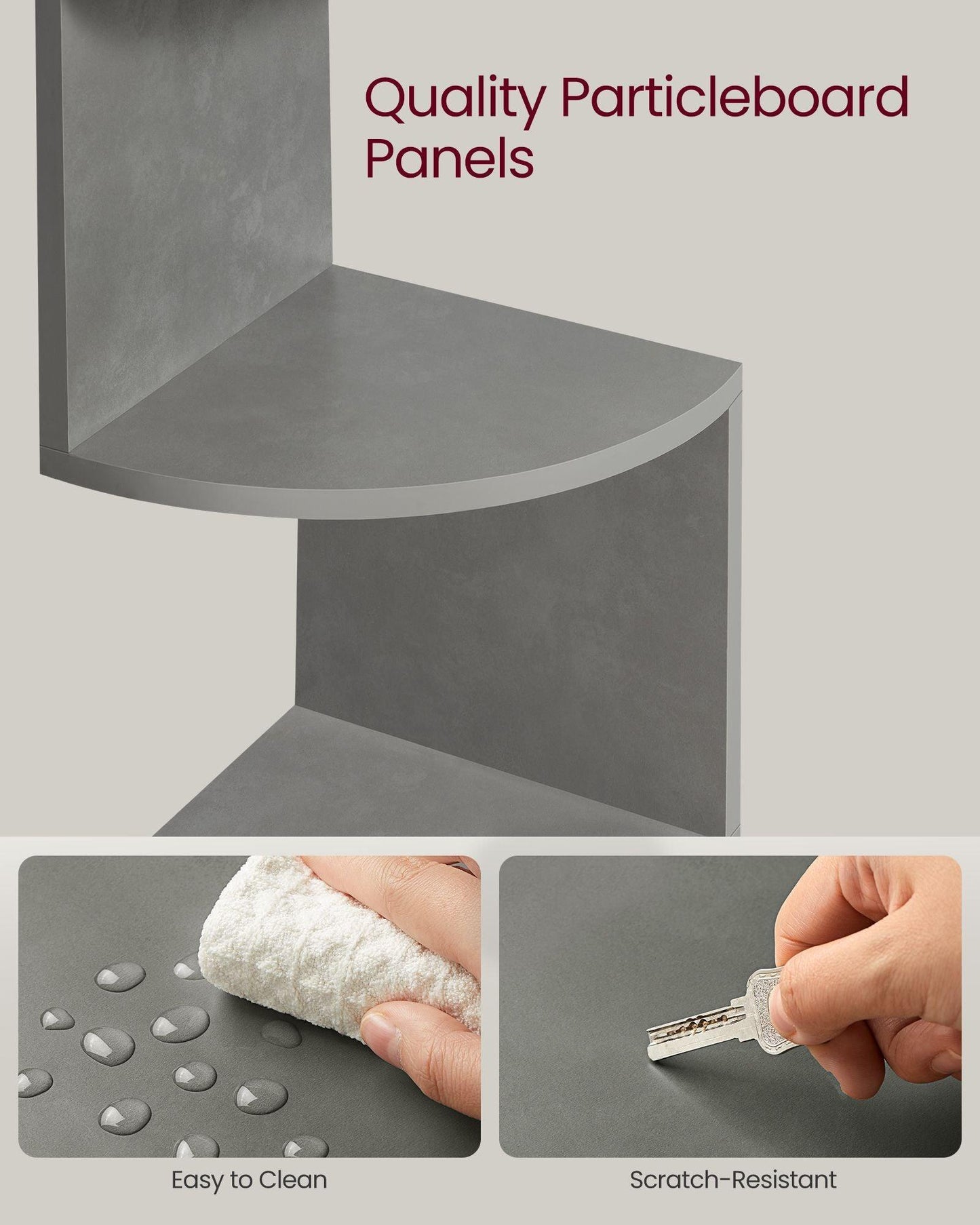 5-Tier Wall-Mounted Corner Shelf Dove Gray FredCo