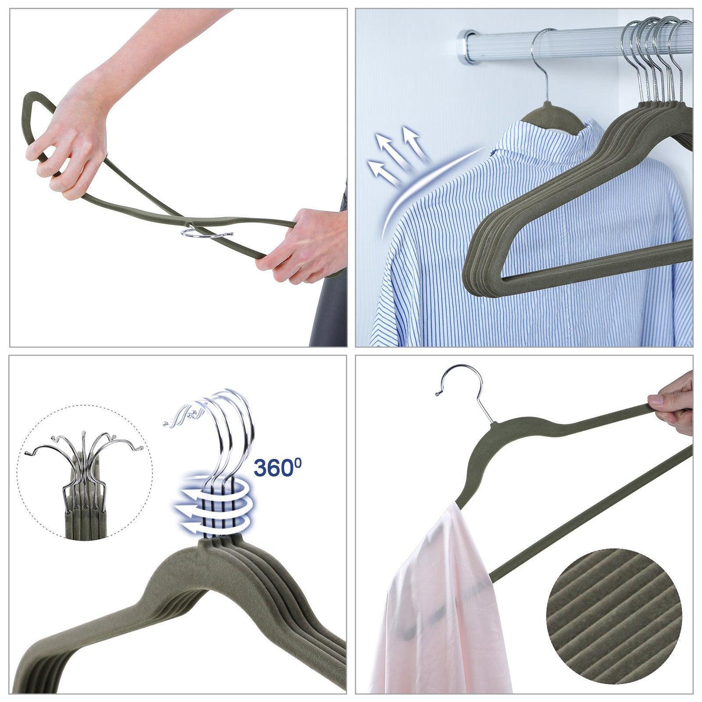 50 Pack Non-Slip Plastic Clothes Hangers FredCo