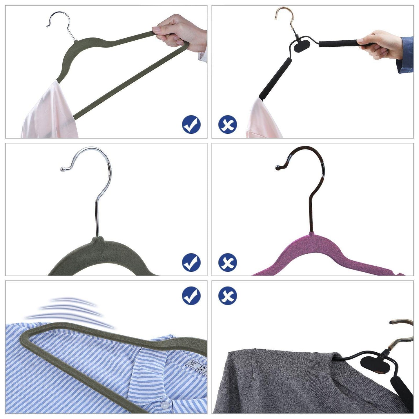 50 Pack Non-Slip Plastic Clothes Hangers FredCo