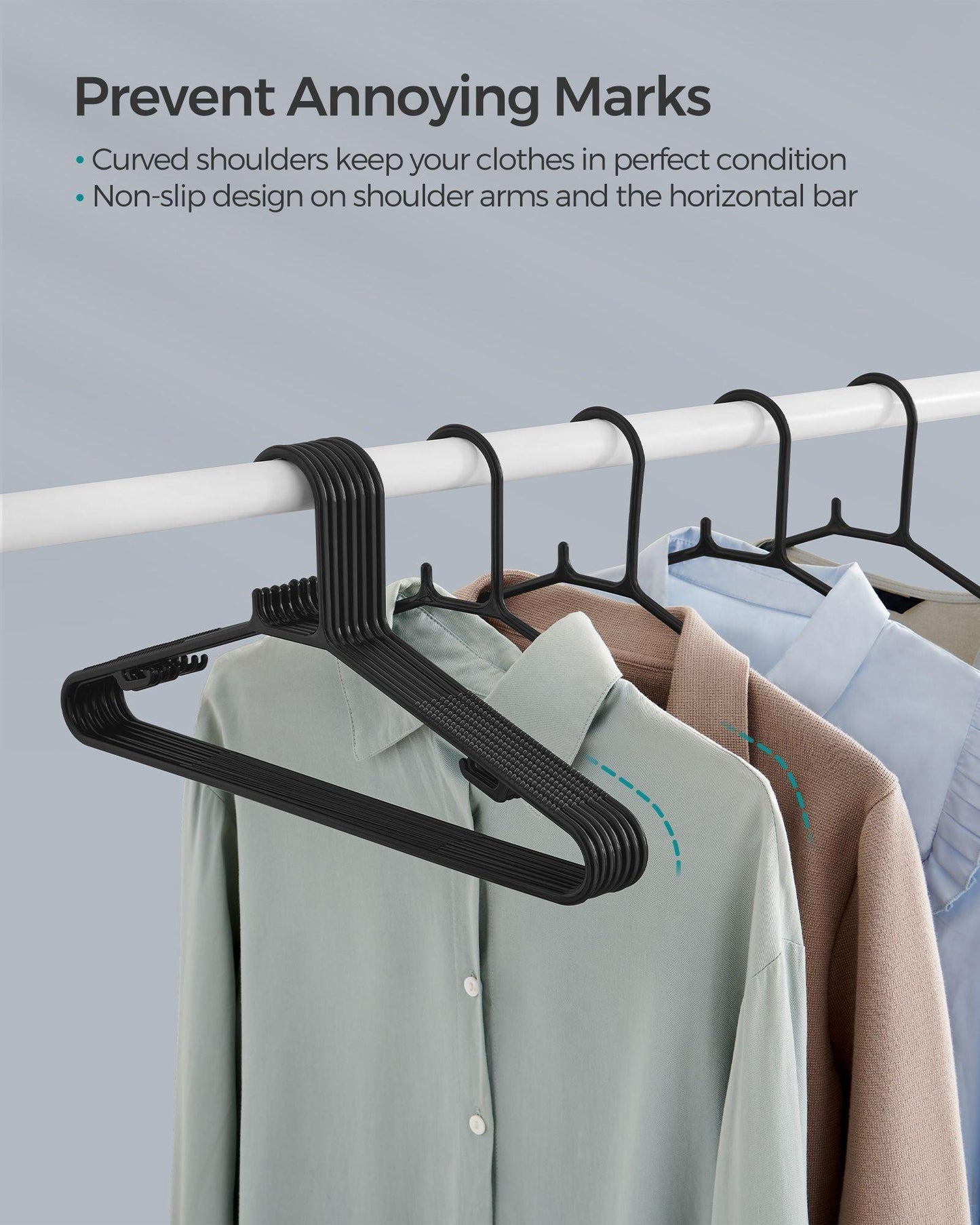 50-Pack Plastic Clothes Hangers Black FredCo