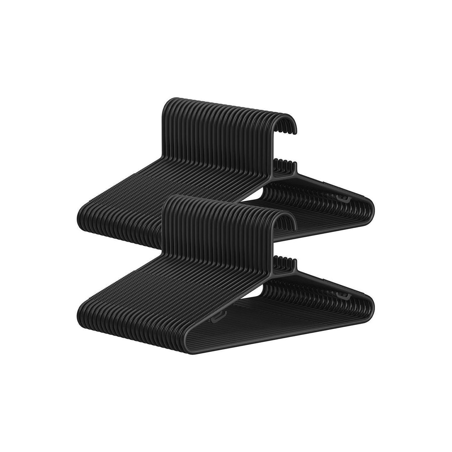 50-Pack Plastic Clothes Hangers Black FredCo