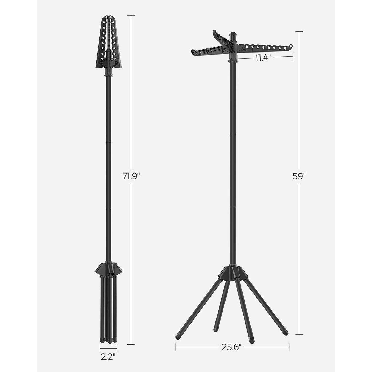 59-Inch Clothes Drying Rack Black FredCo