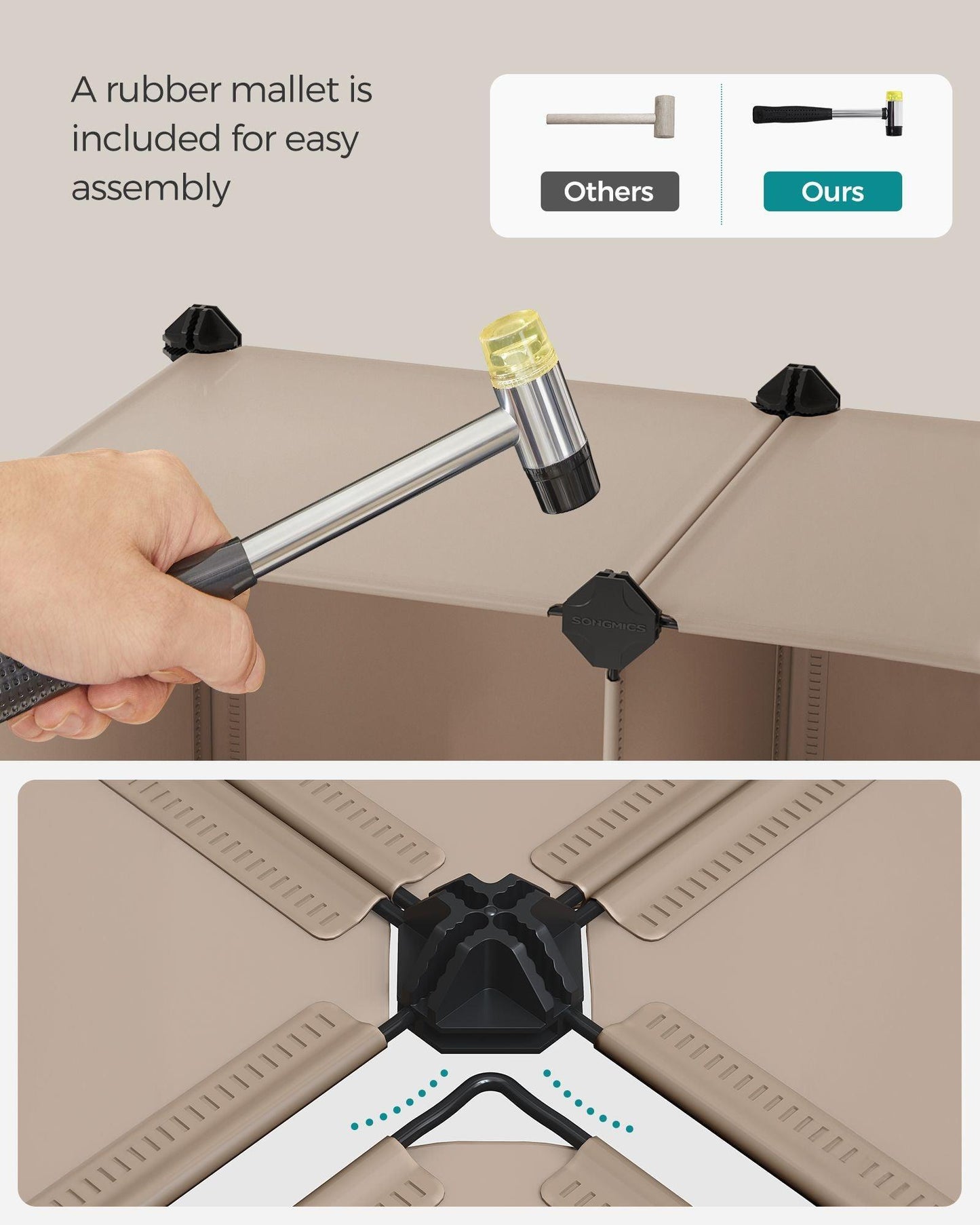 6 Cube DIY Storage Organizer with Feet Camel Brown FredCo