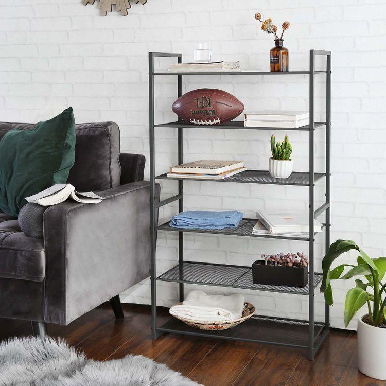 6 Tier Shoe Rack Gray 28 Inch FredCo
