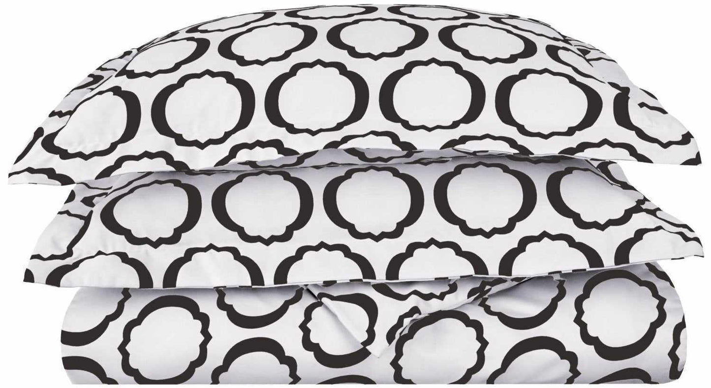600-Thread Count Cotton-Blend Ultra-Soft Geometric Duvet Cover Set FredCo