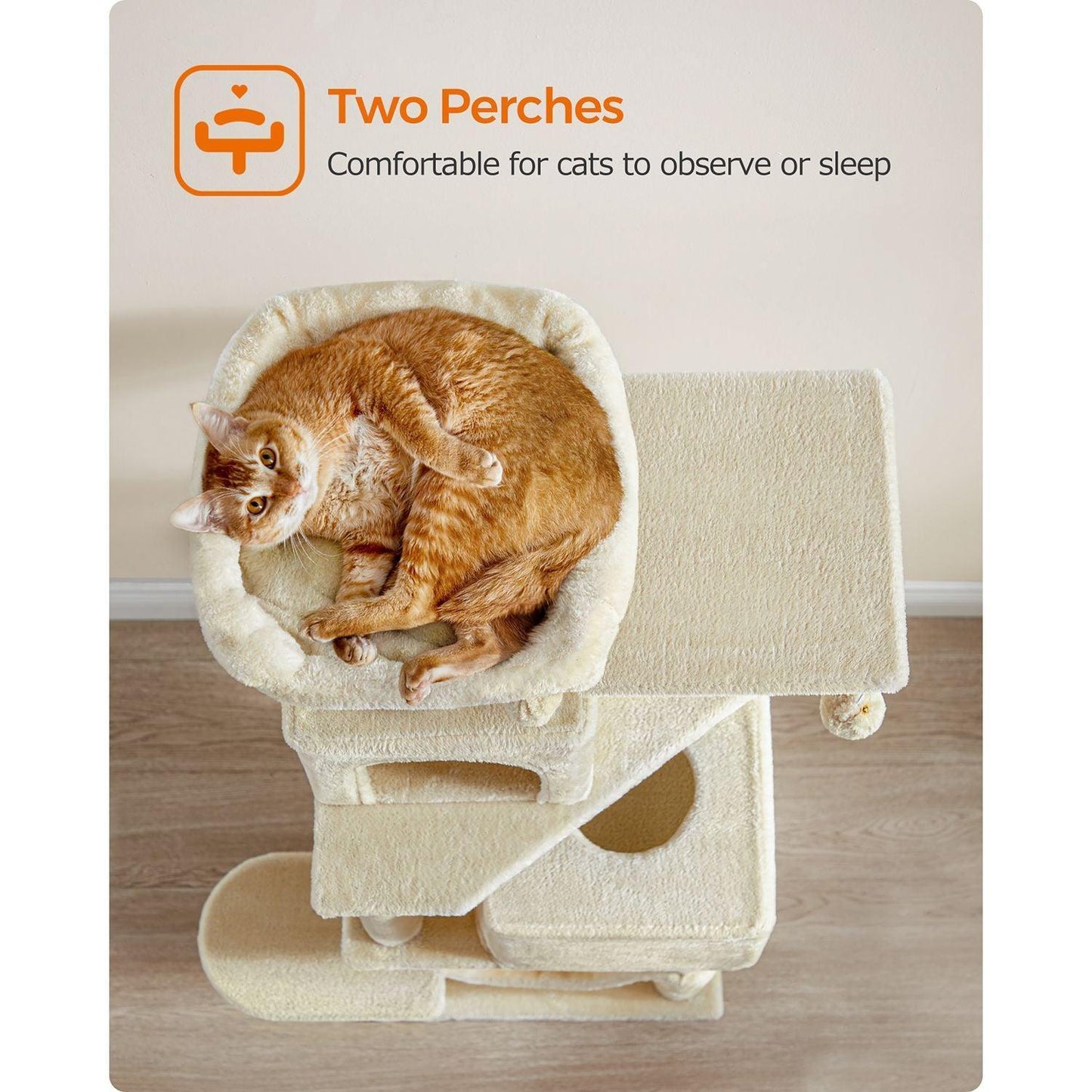 61-Inch Cat Tree Beige FredCo
