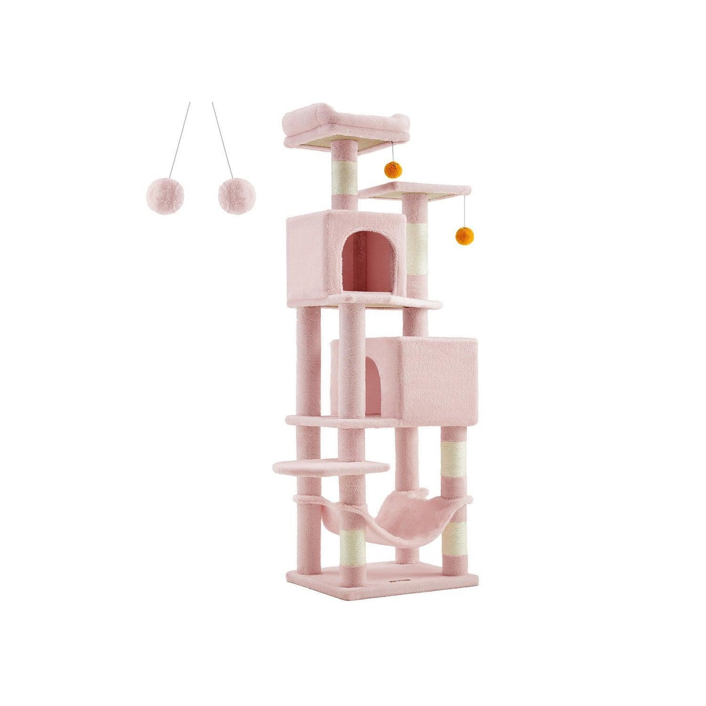 61" Tall Multi-Level Cat Tree with Scratching Posts Jelly Pink FredCo