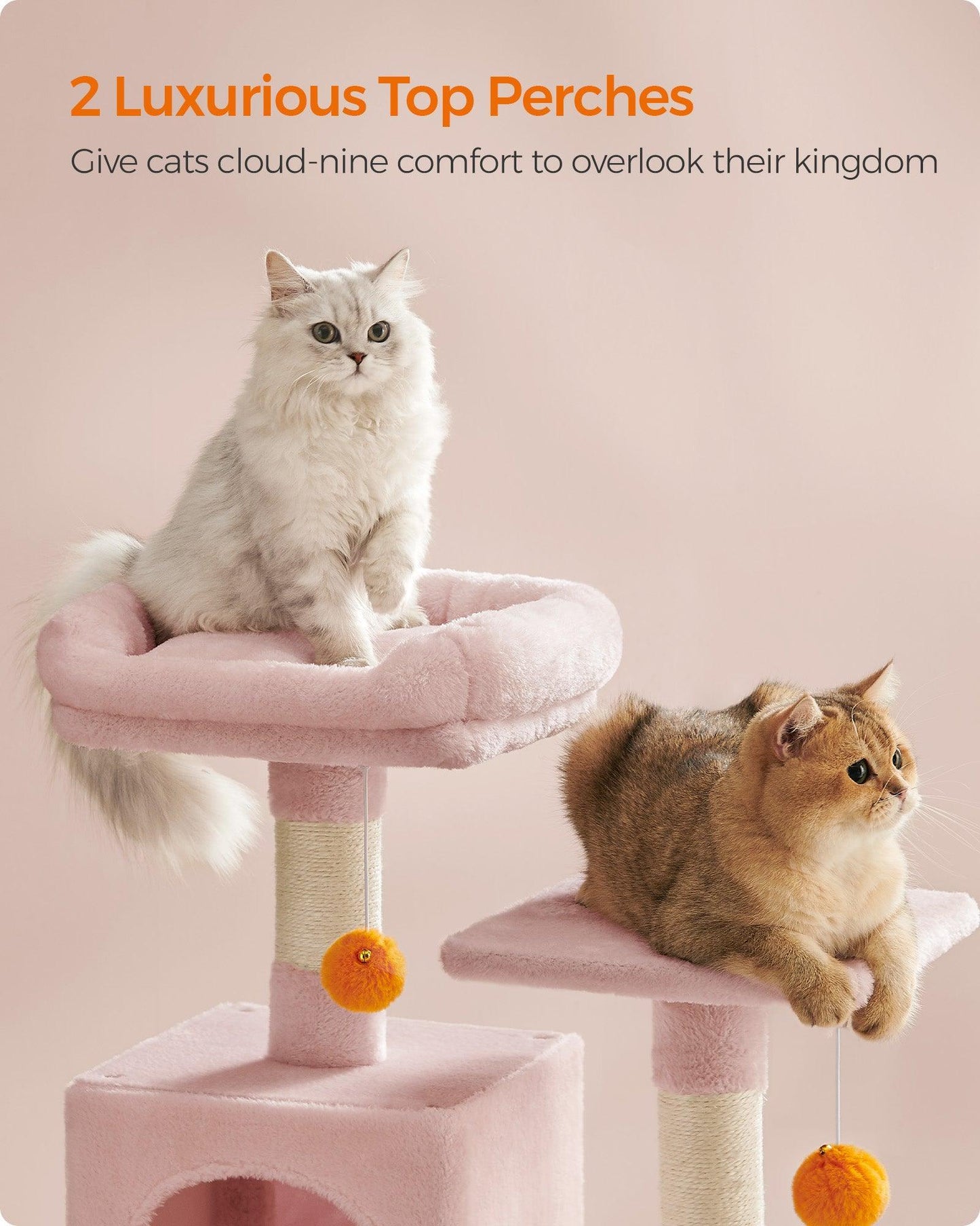 61" Tall Multi-Level Cat Tree with Scratching Posts Jelly Pink FredCo
