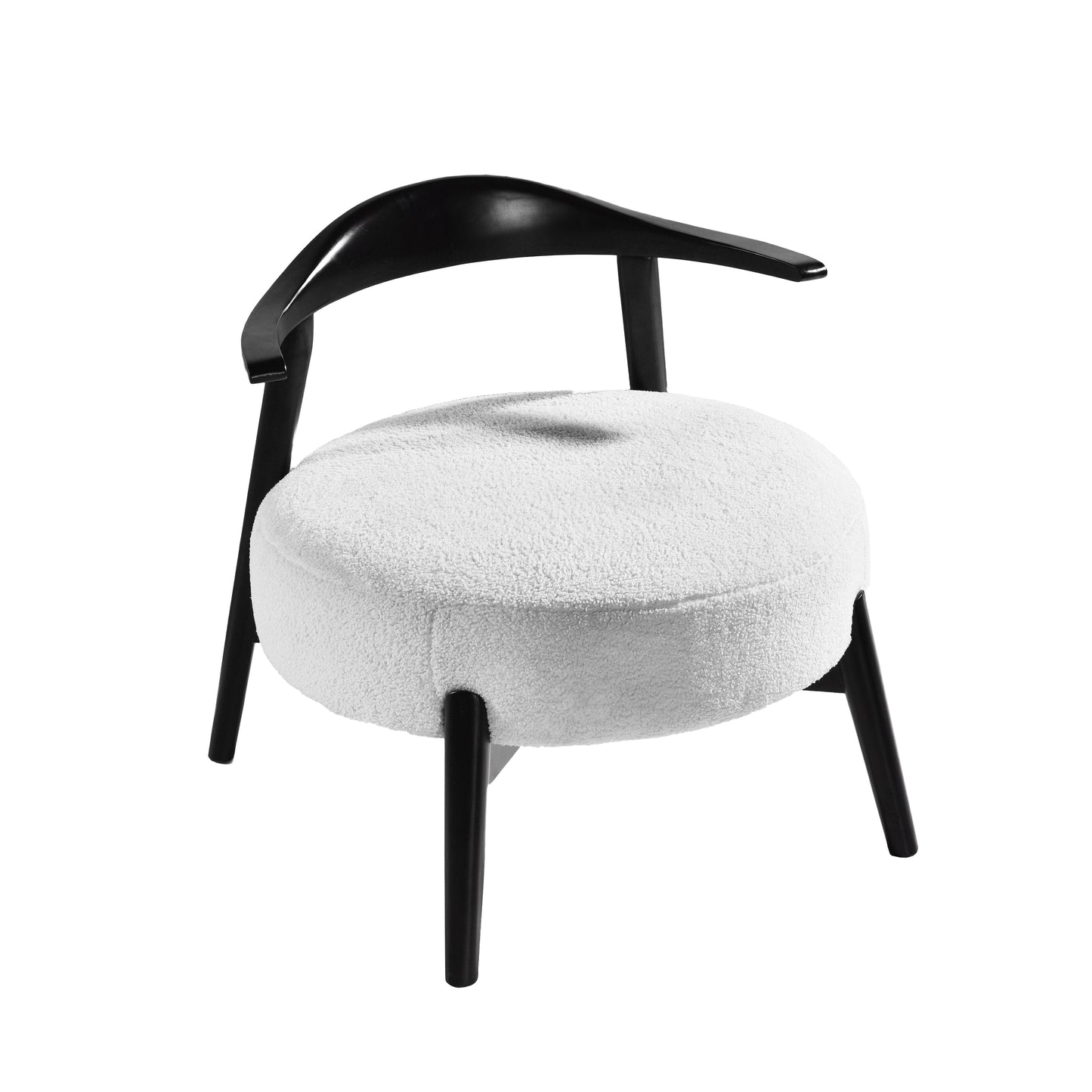 Upholstered Accent Chair, Modern Living Room Chairs, Reading Armchair for Sunroom Bedroom, White, Supports 300lbs FredCo