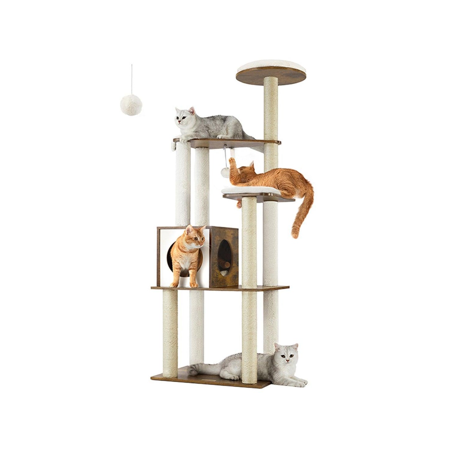 65-Inch WoodyWonders Cat Tree FredCo