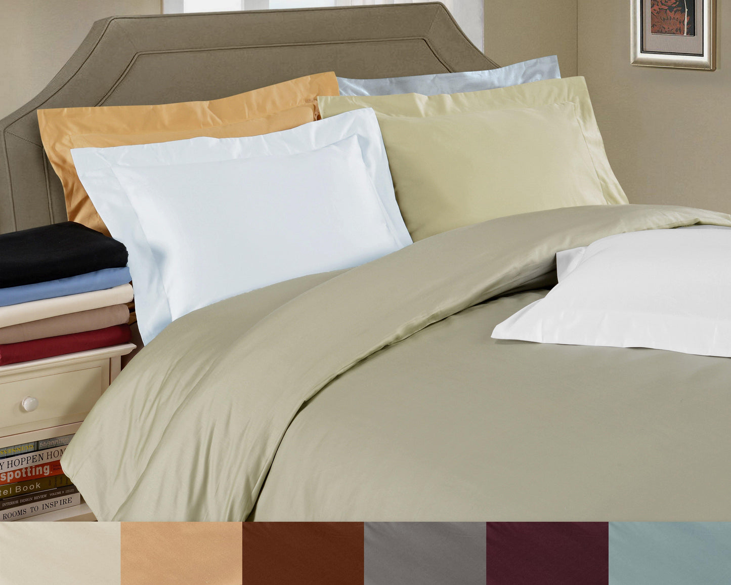 650-Thread Count 100% Egyptian Cotton Luxurious Plush Duvet Cover Set FredCo
