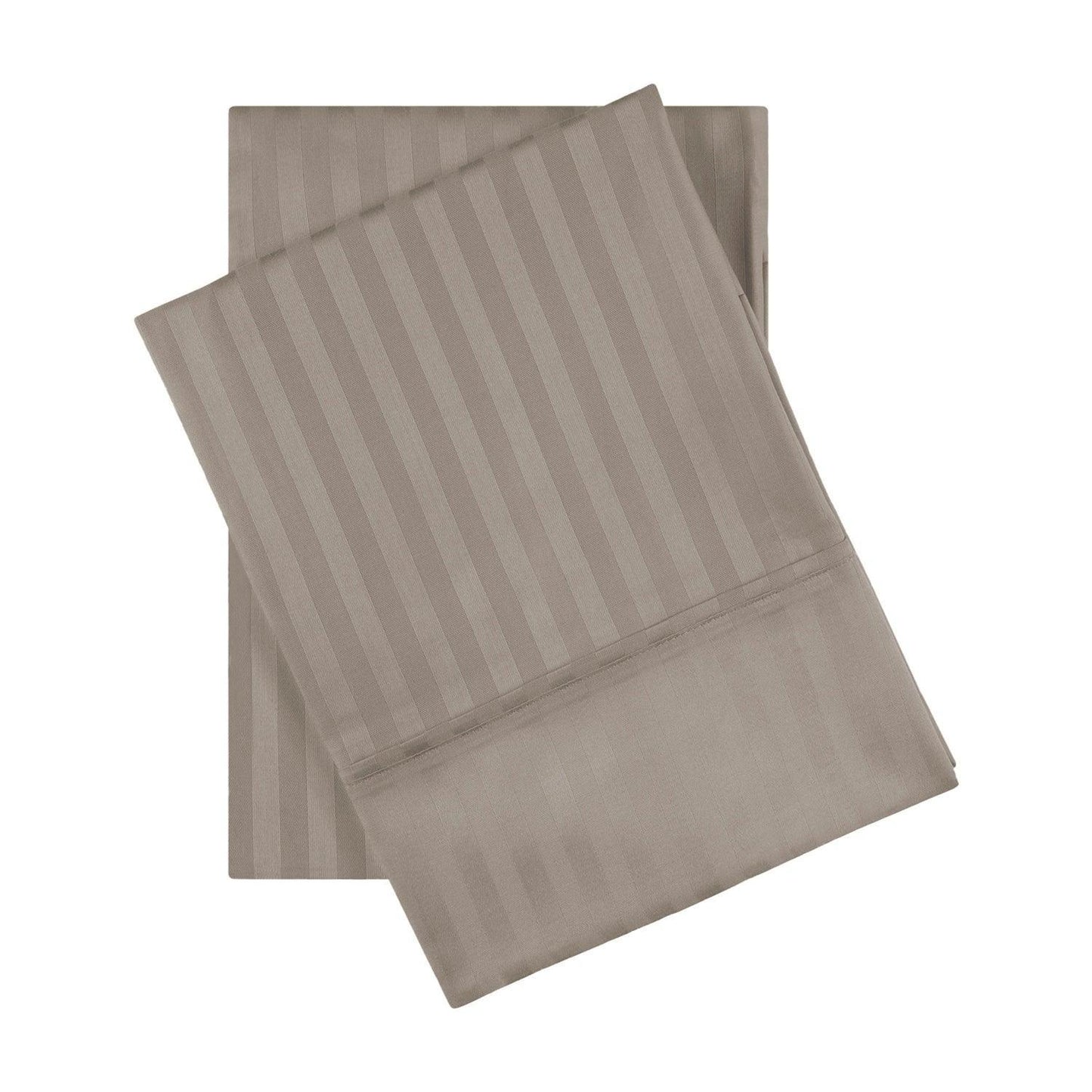650-Thread Count 100% Egyptian Cotton Plush Striped Pillowcase Set FredCo