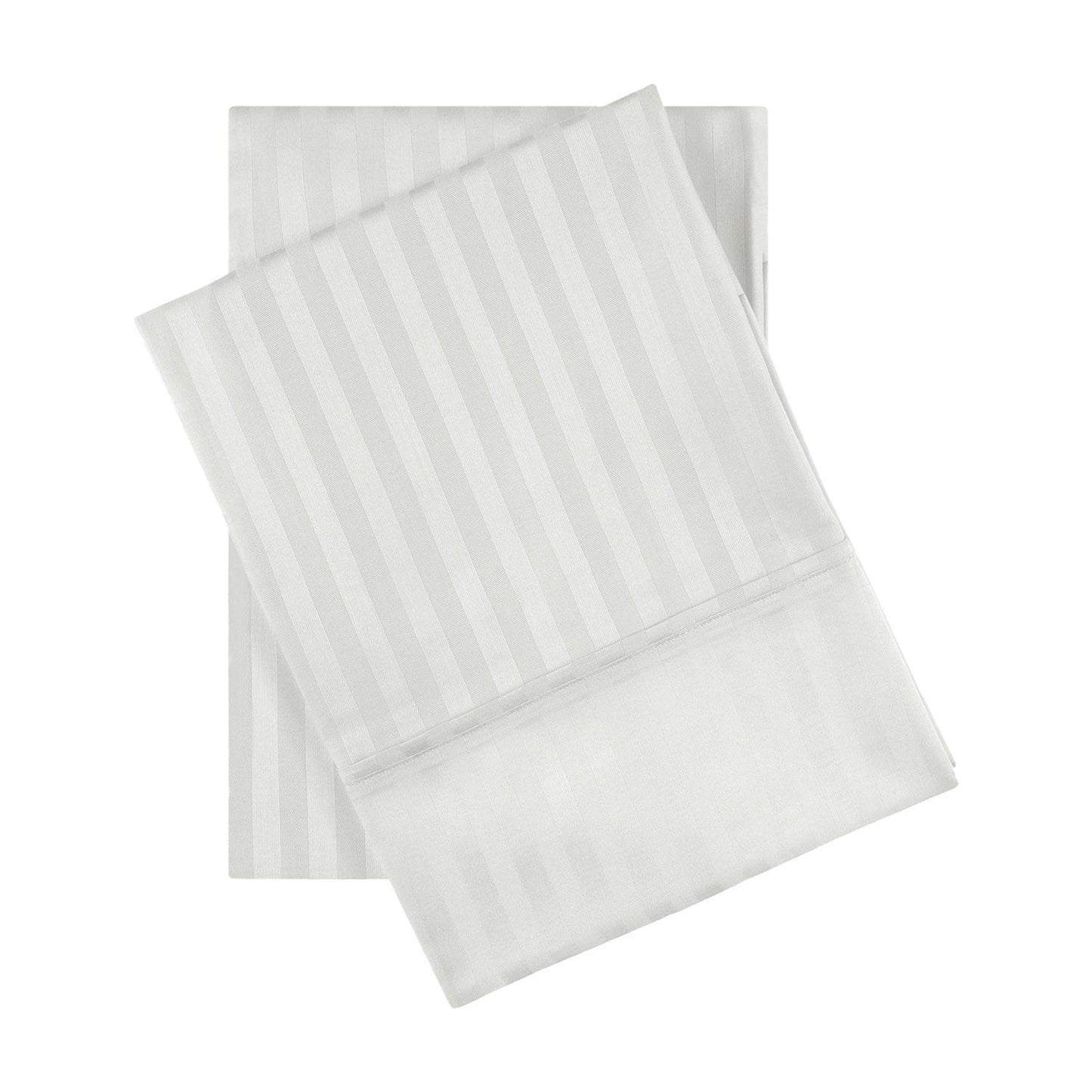 650-Thread Count 100% Egyptian Cotton Plush Striped Pillowcase Set FredCo