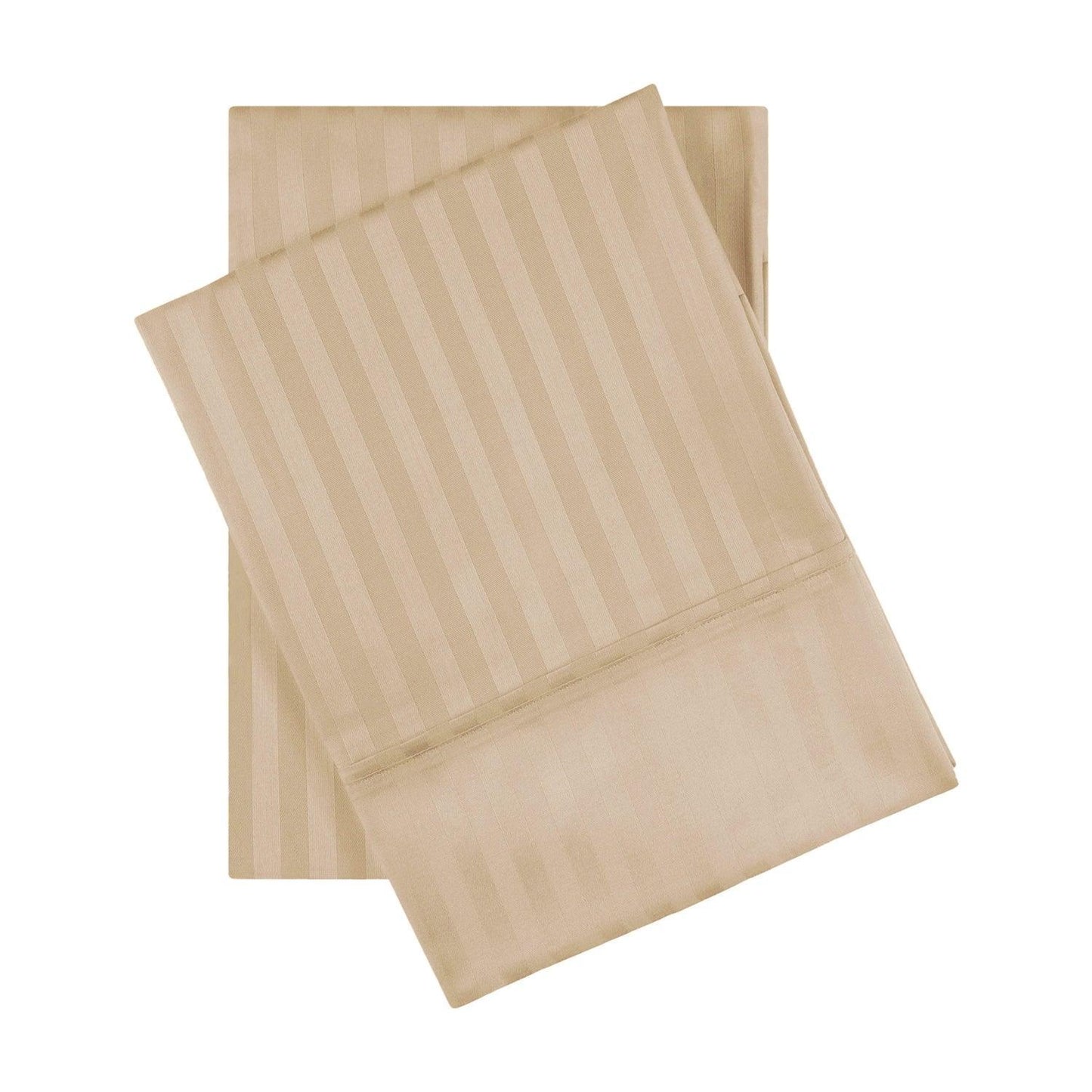 650-Thread Count 100% Egyptian Cotton Plush Striped Pillowcase Set FredCo