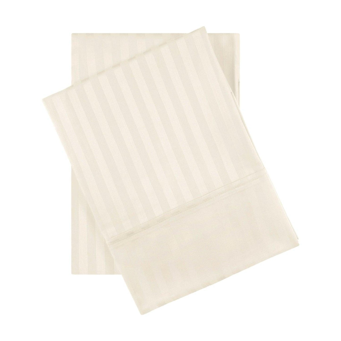 650-Thread Count 100% Egyptian Cotton Plush Striped Pillowcase Set FredCo