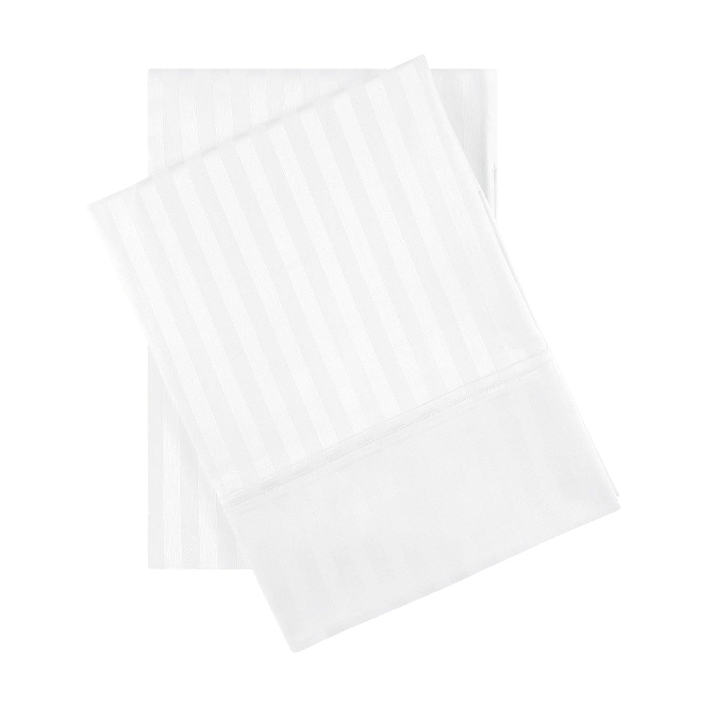 650-Thread Count 100% Egyptian Cotton Plush Striped Pillowcase Set FredCo