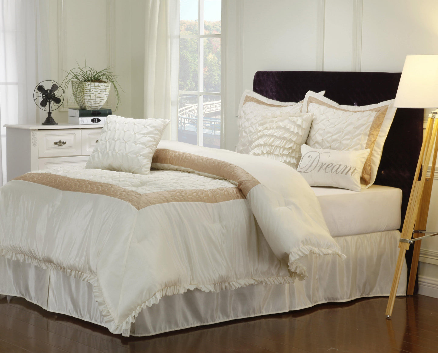 7-Piece Bedding Set, Comforter, Shams and Decorative Pillows FredCo