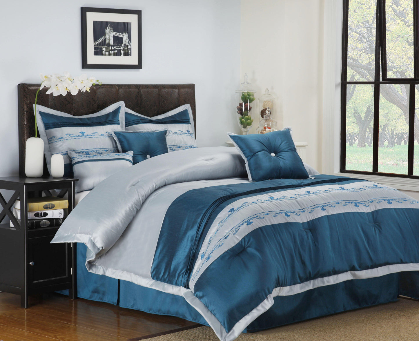 7-Piece Bedding Set, Comforter, Shams and Decorative Pillows FredCo