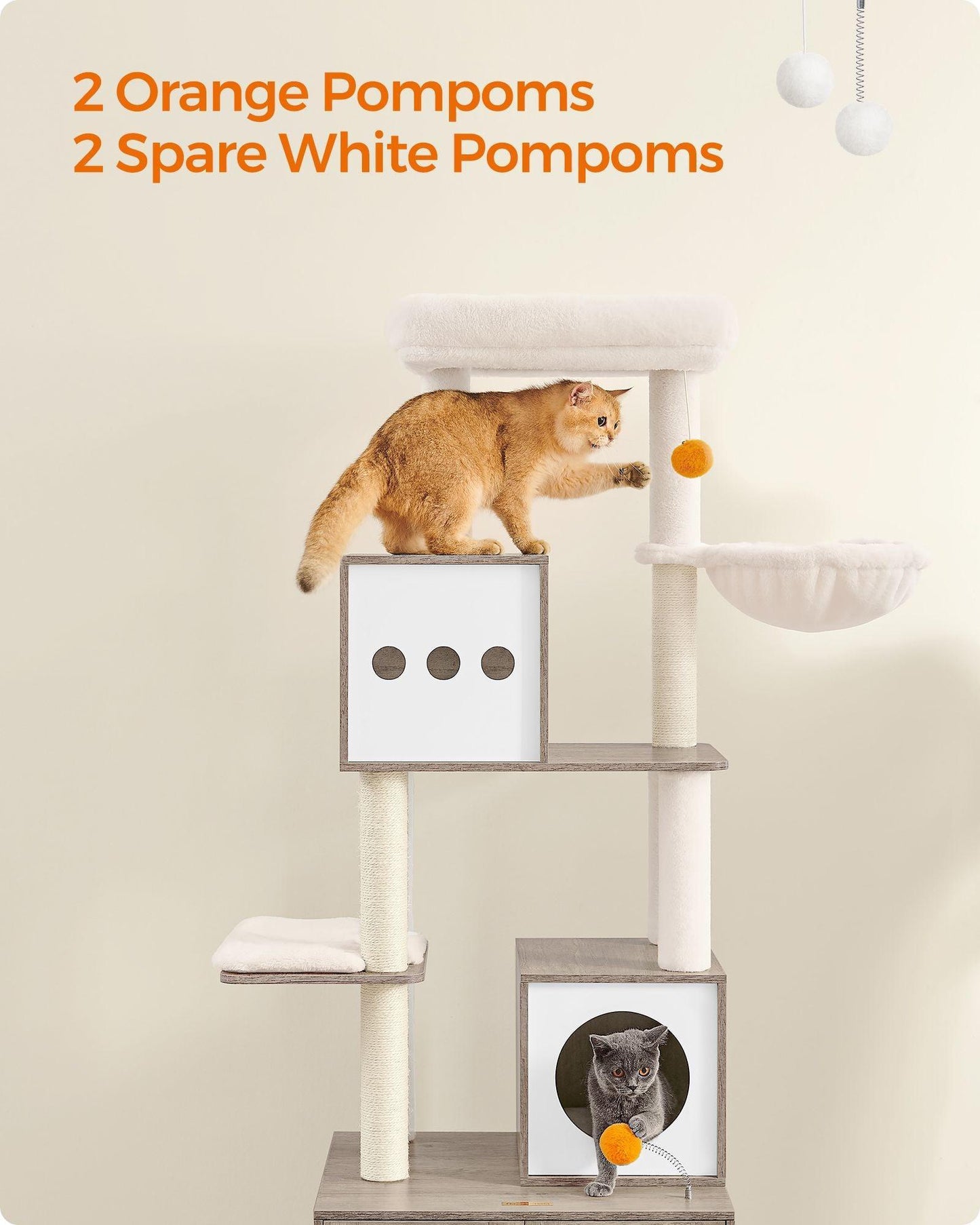 72.8-Inch Tall Cat Tree with Litter Box Enclosure FredCo
