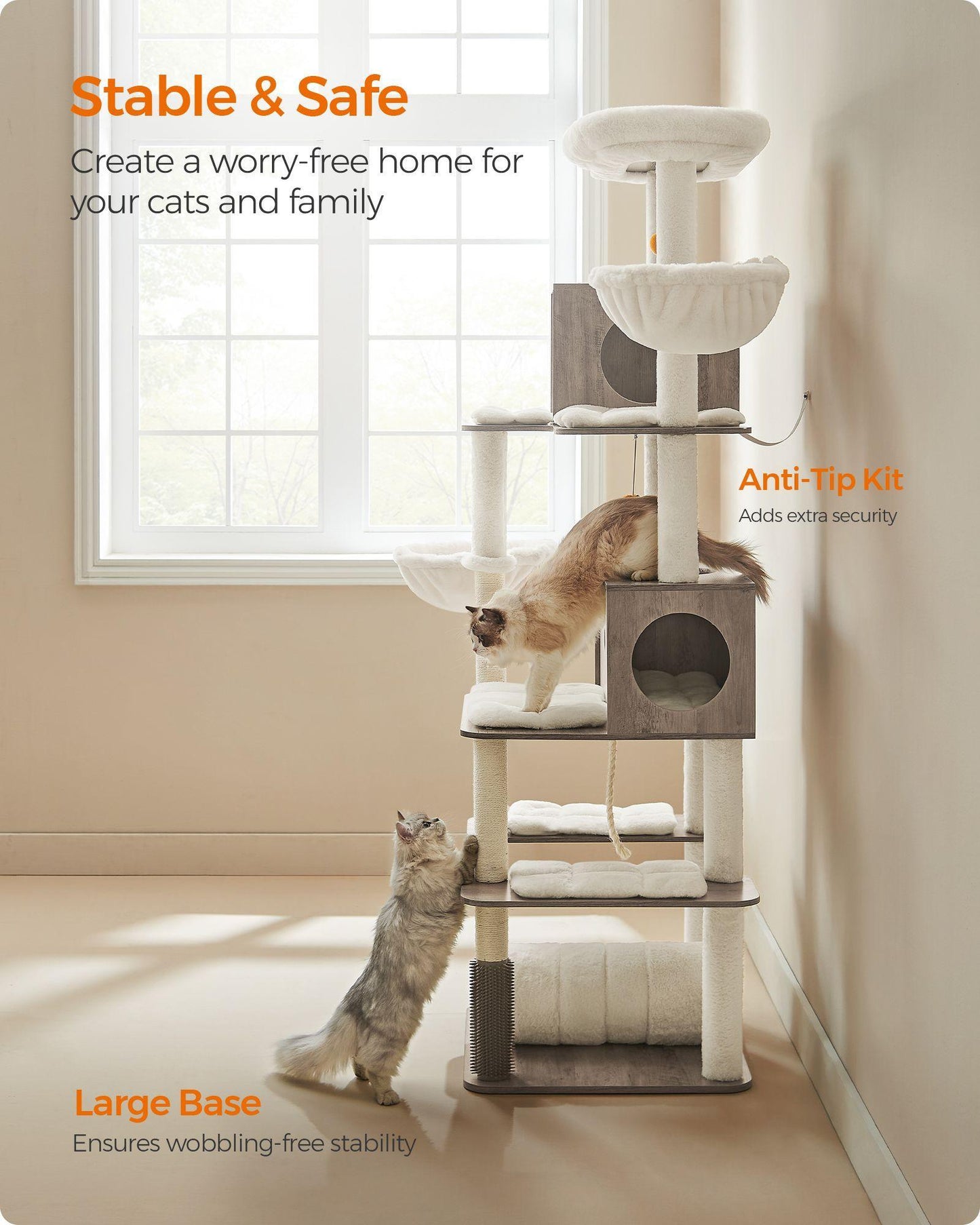 77.5-Inch Tall Modern Cat Tree FredCo