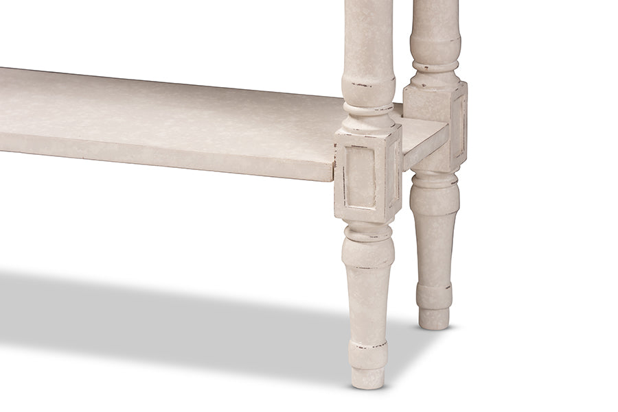 Baxton Studio Ariella Country Cottage Farmhouse Whitewashed 1-Drawer Console Table