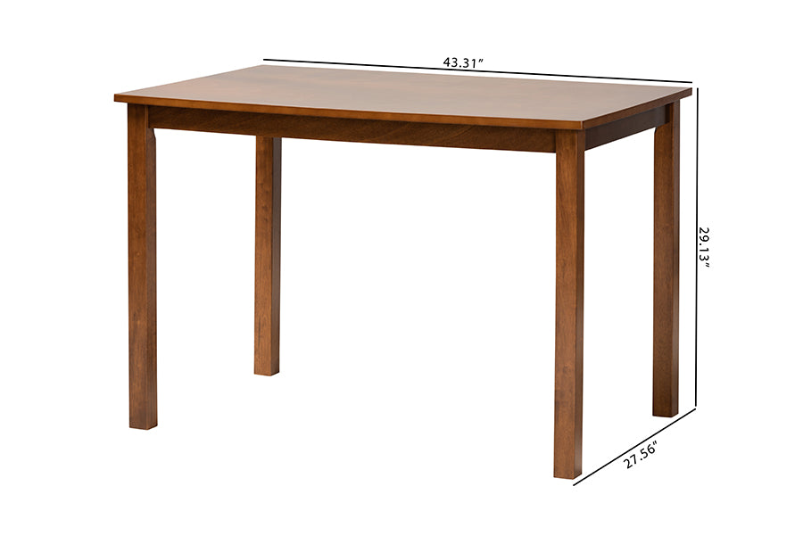Baxton Studio Eveline Modern Walnut Brown Finished Wood 43-Inch Dining Table