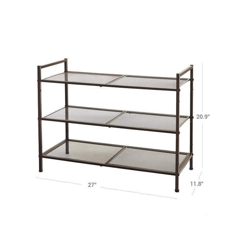 9-12 Pairs 3-Tier Shoe Rack FredCo