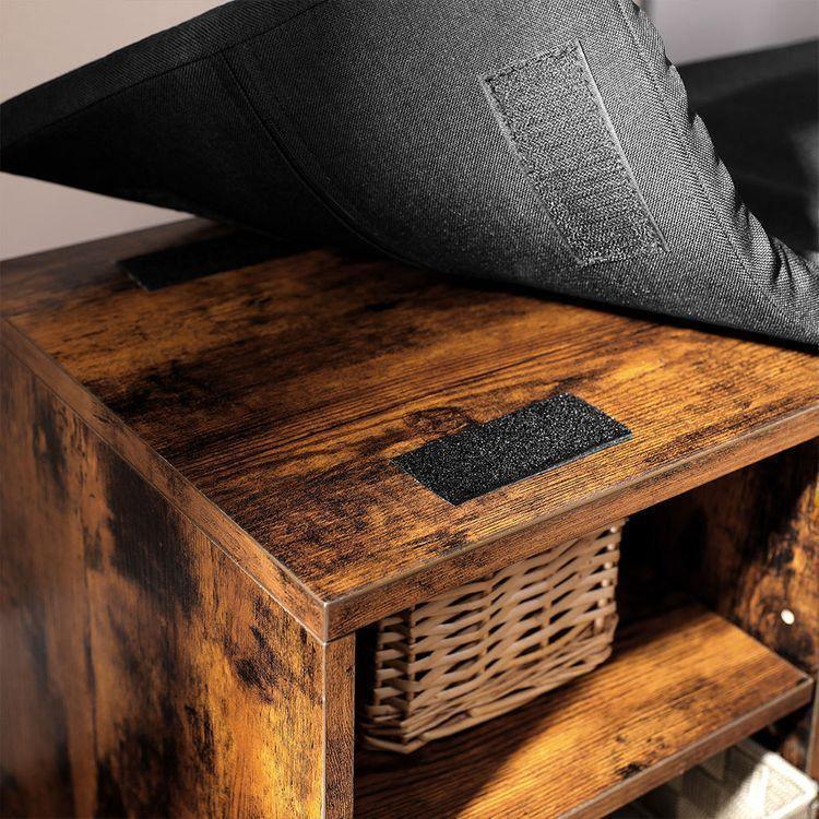 9 Compartments Shoe Bench Rustic Brown FredCo