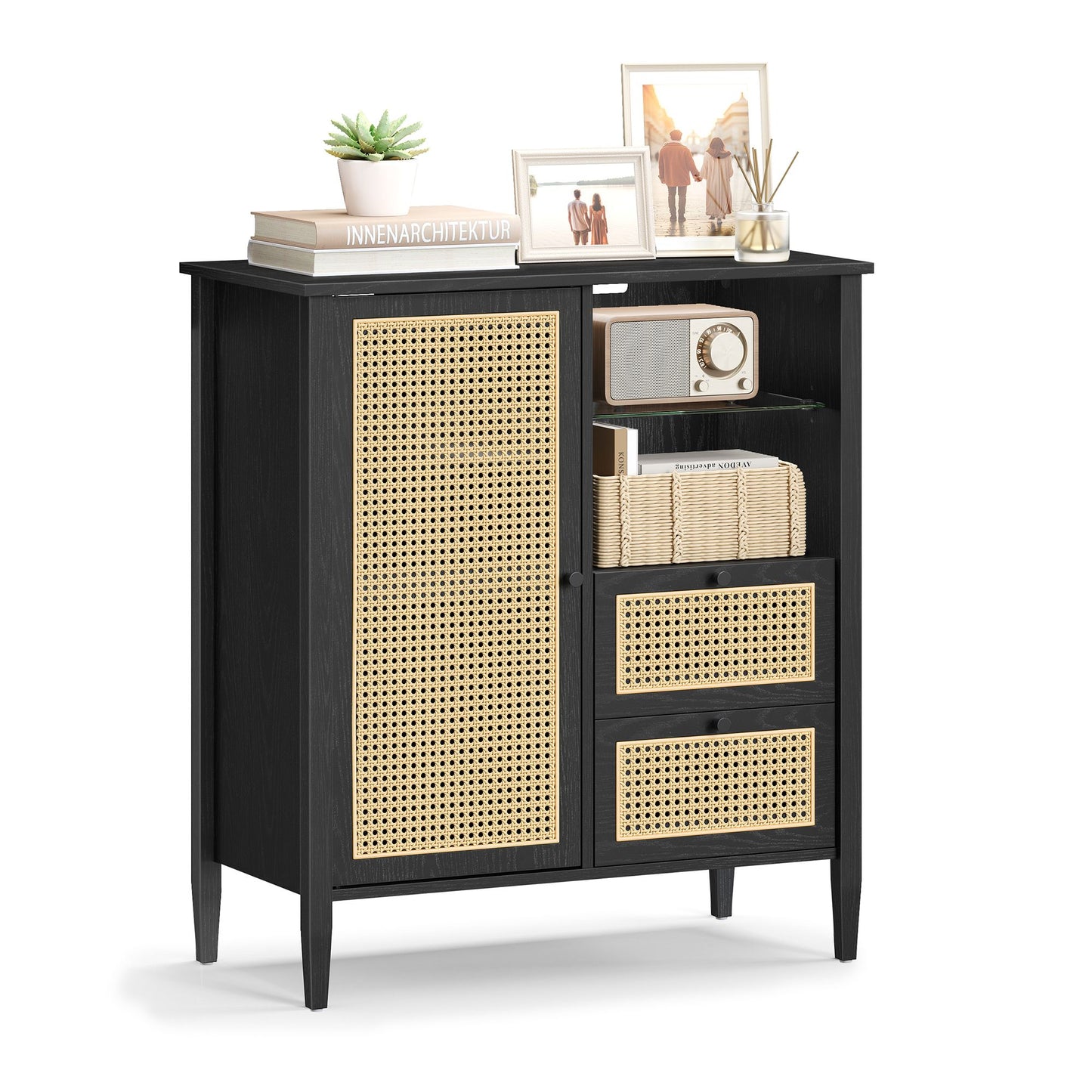 VASAGLE Boho Buffet Cabinet – Ink Black