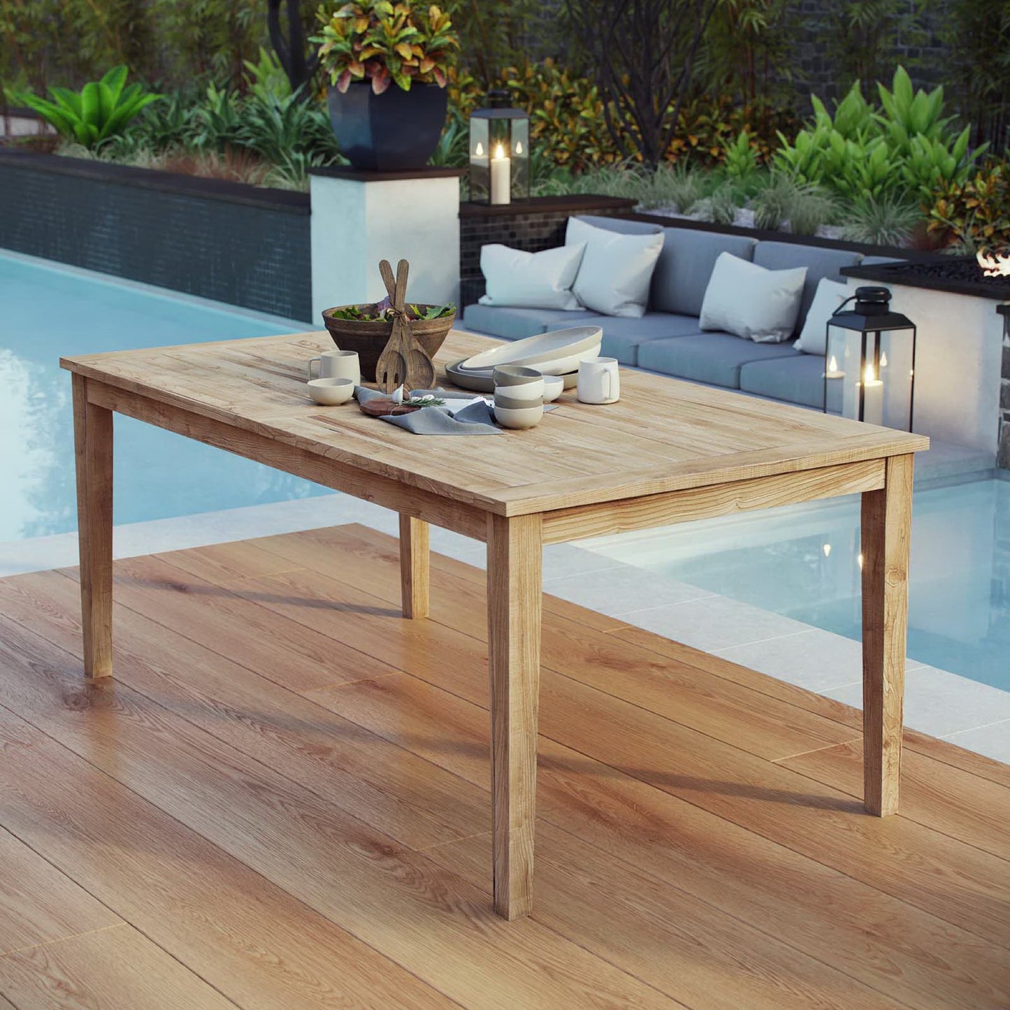 Marina 72" Outdoor Patio Teak Dining Table by Modway EEI-2717