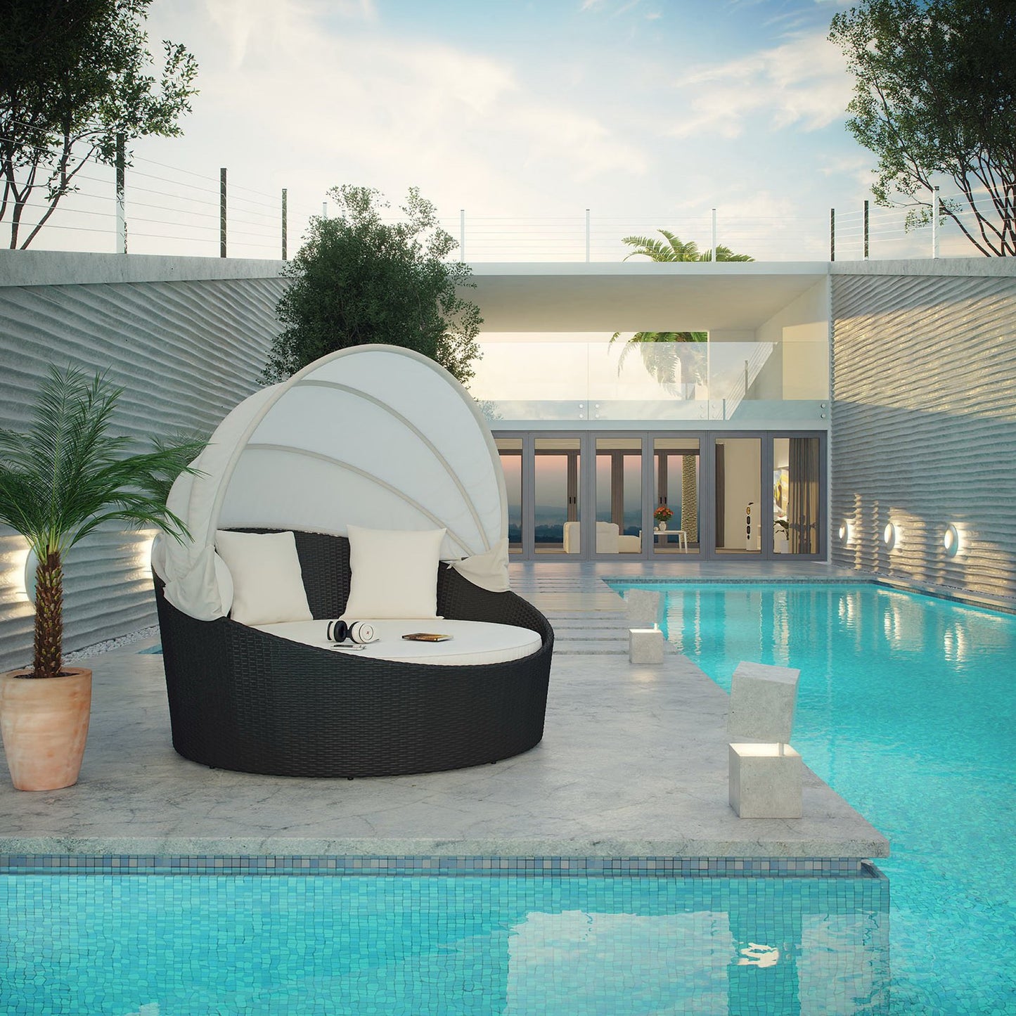 Siesta Canopy Outdoor Patio Daybed by Modway EEI-642