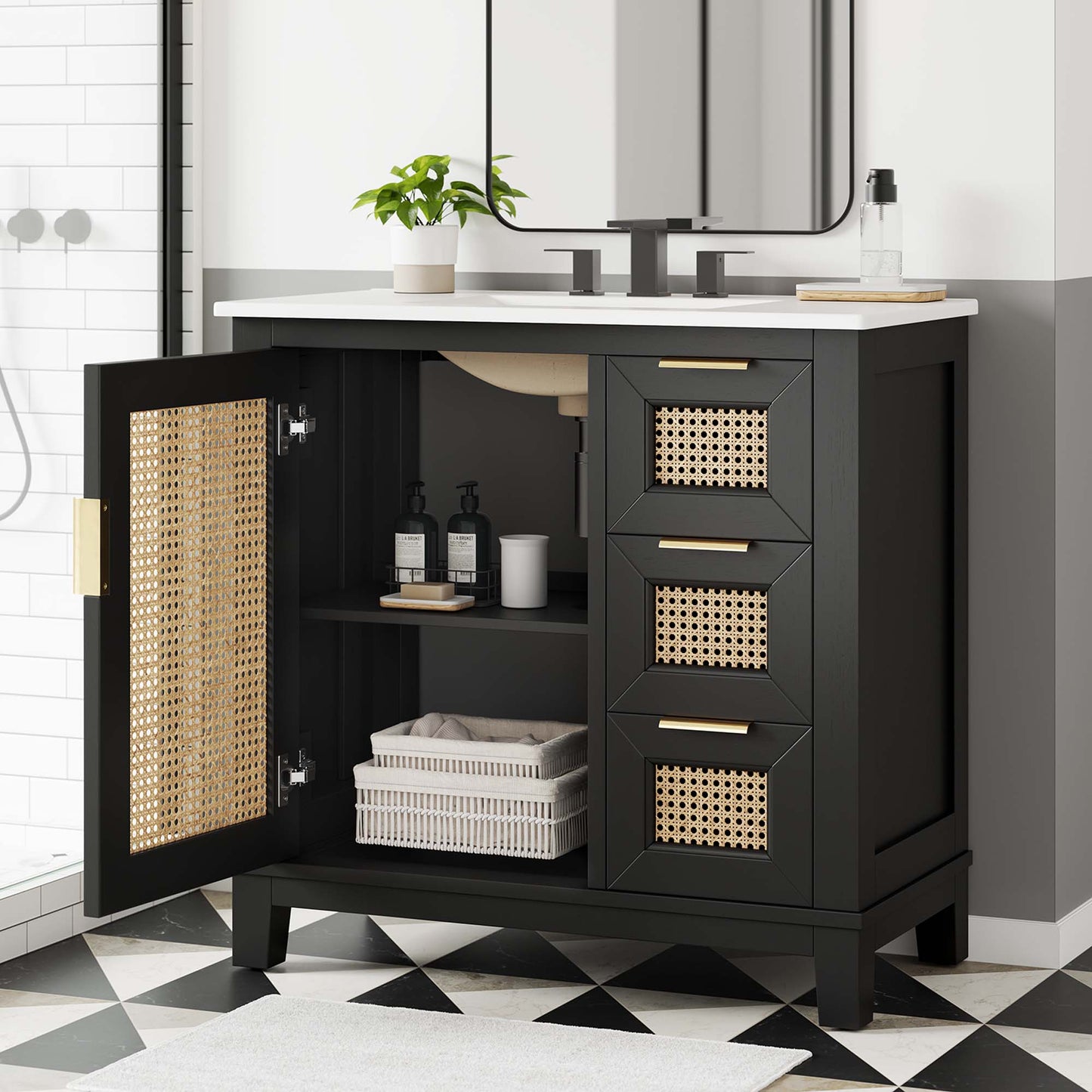 Dixie 36" Solid Wood Bathroom Vanity Cabinet by Modway EEI-6725