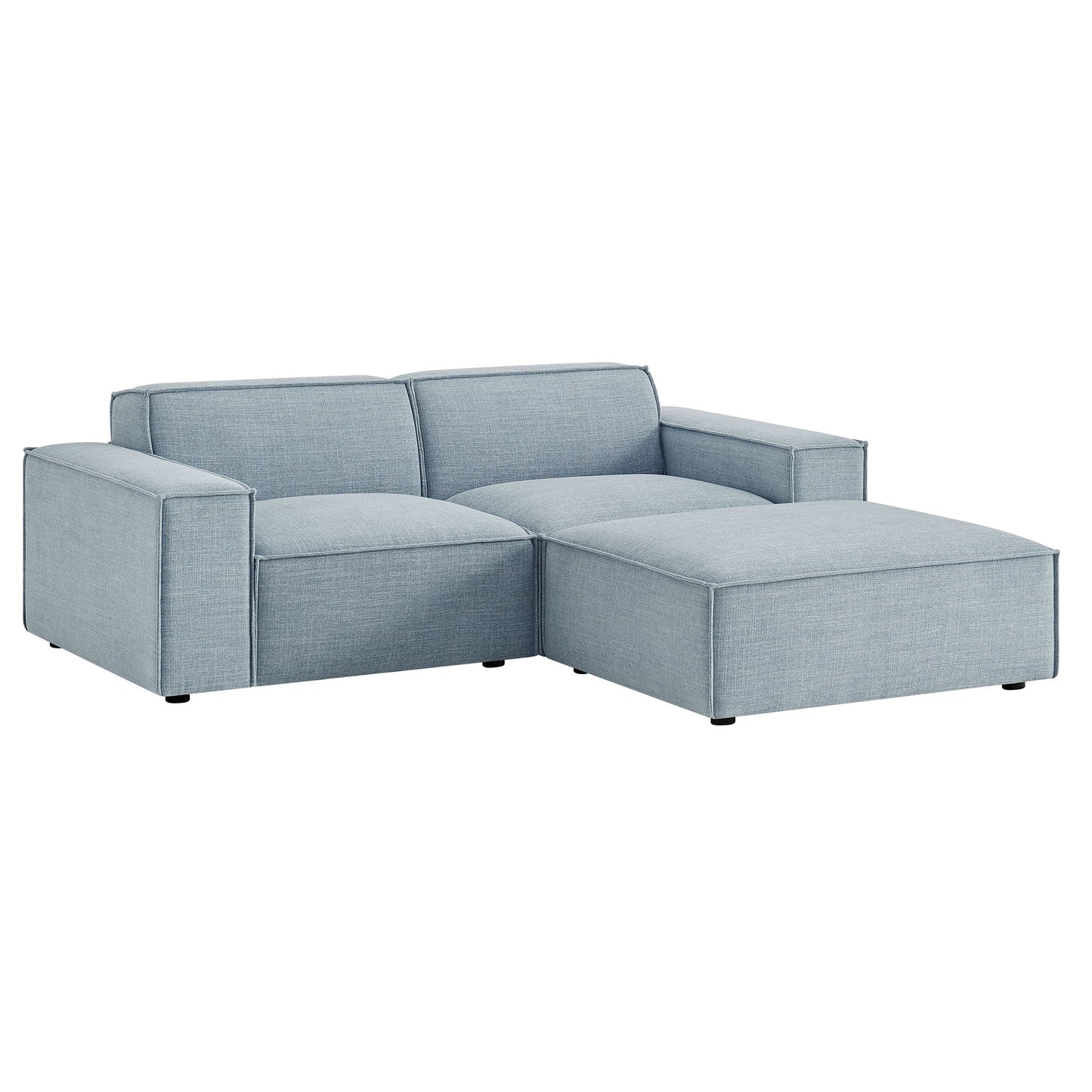 Restore 3-Piece Performance Fabric Upholstered Modular Loveseat with Ottoman by Modway EEI-7405